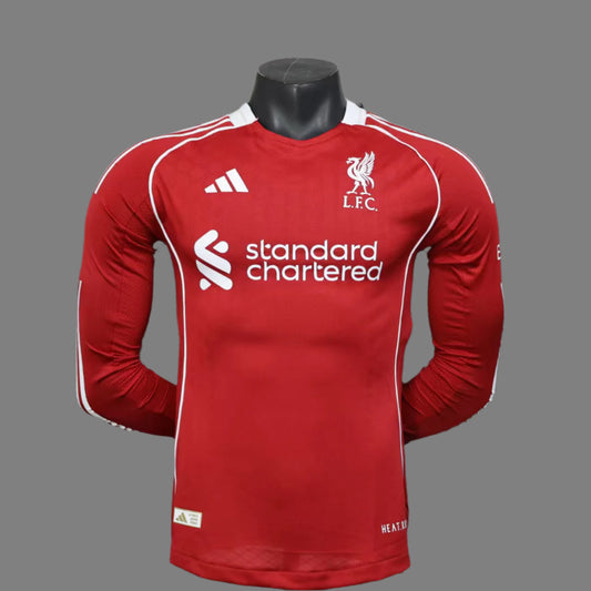 Liverpool FC 2025/26 Men's Home Player Long-Sleeve Soccer Jersey
