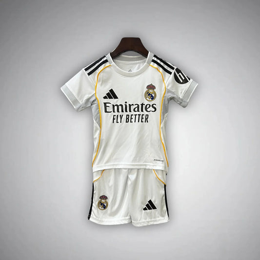 Real Madrid 2025/26 Kids Home Soccer Jersey Set