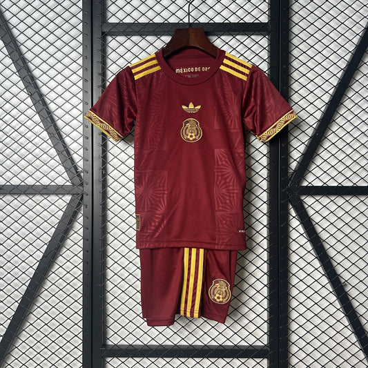 25/26 Mexico Red/Gold Kids Size Jersey