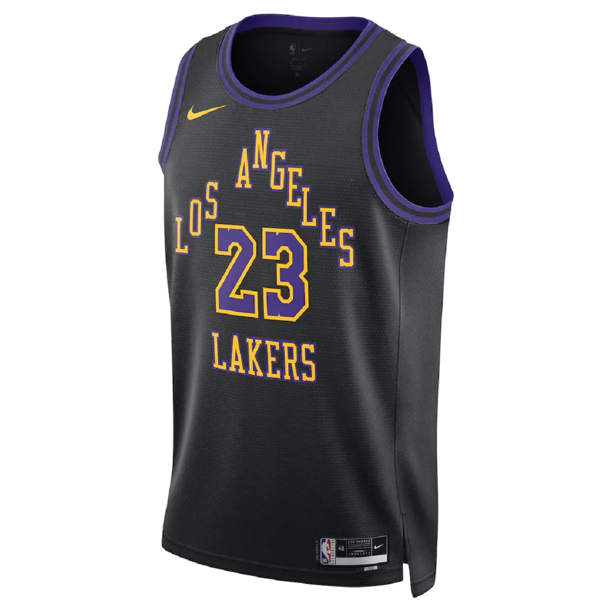 Men's Los Angeles Lakers LeBron James Black Swingman Jersey 2025/26 - City Edition