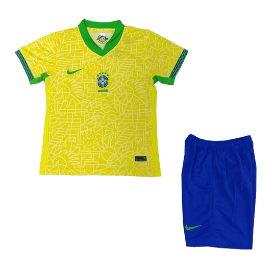 Kids Brazil Home Kit Jersey+Shorts 2024