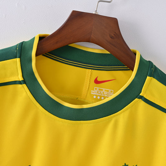 Retro Brazil 1998 Home Jersey Long Sleeve