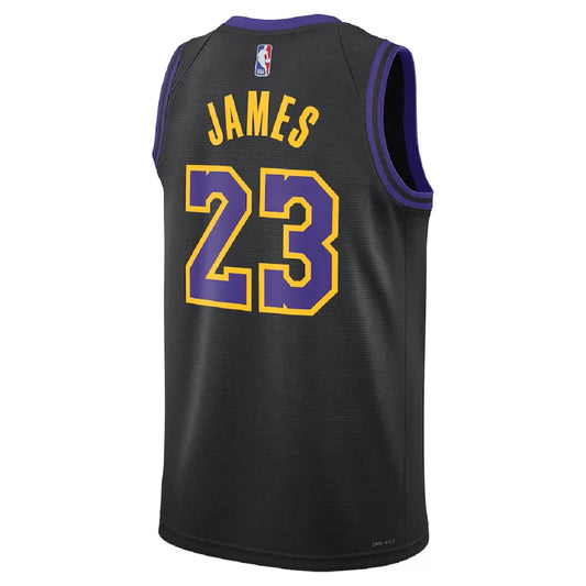 Men's Los Angeles Lakers LeBron James Black Swingman Jersey 2025/26 - City Edition