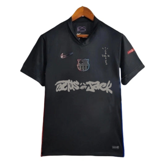 Cactus Jack FC Barcelona x Travis Scott Away Fan/Replica Soccer Jersey 2024/25 - Black