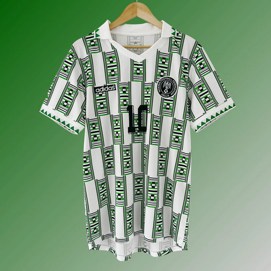 Camiseta retro de fútbol de visitante de Nigeria de la Copa Mundial de 1994
