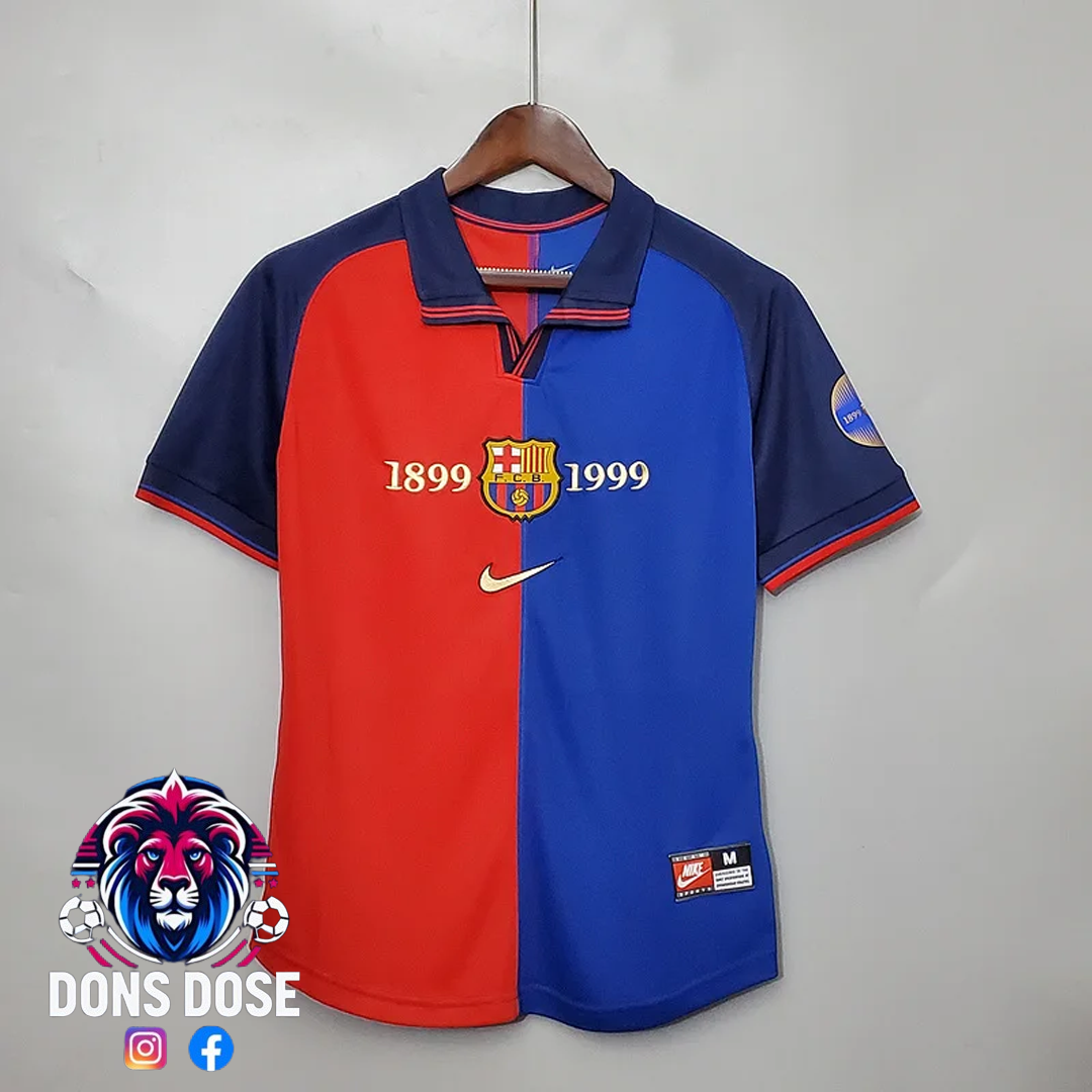 Retro FC Barcelona 100 Year Anniversary Home Jersey