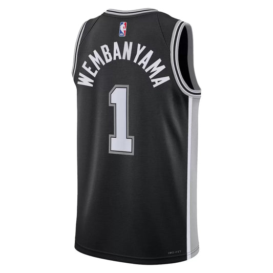 Men's San Antonio Spurs Victor Wembanyama Nike Black Swingman Jersey - Icon Edition