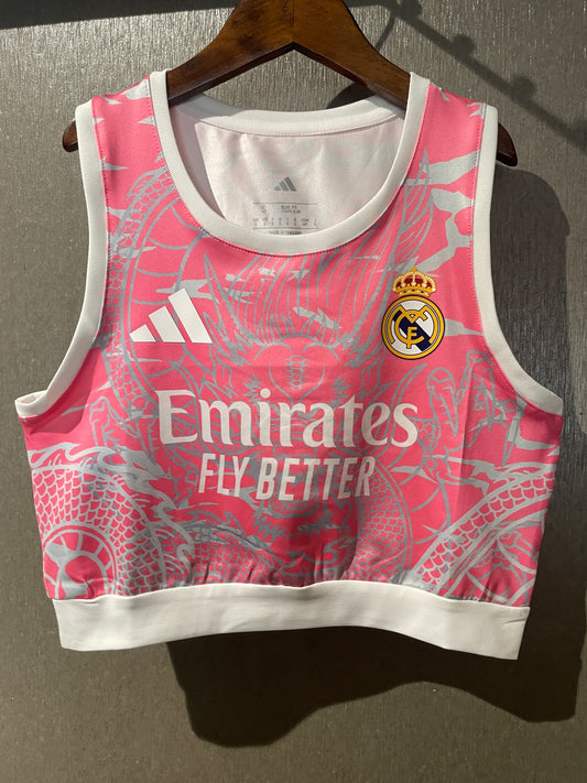 Real Madrid Pink Dragon Women's Crop-Top