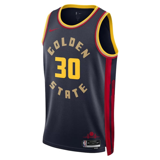 Men's Golden State Warriors Stephen Curry Navy Swingman Jersey - City Edition