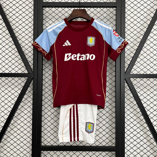 25/26 Aston Villa Home Kids Size Jersey
