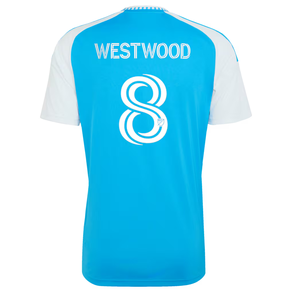 Men's Charlotte FC Ashley Westwood Blue 2026 Carolina Kit: Crowns Up Replica Jersey