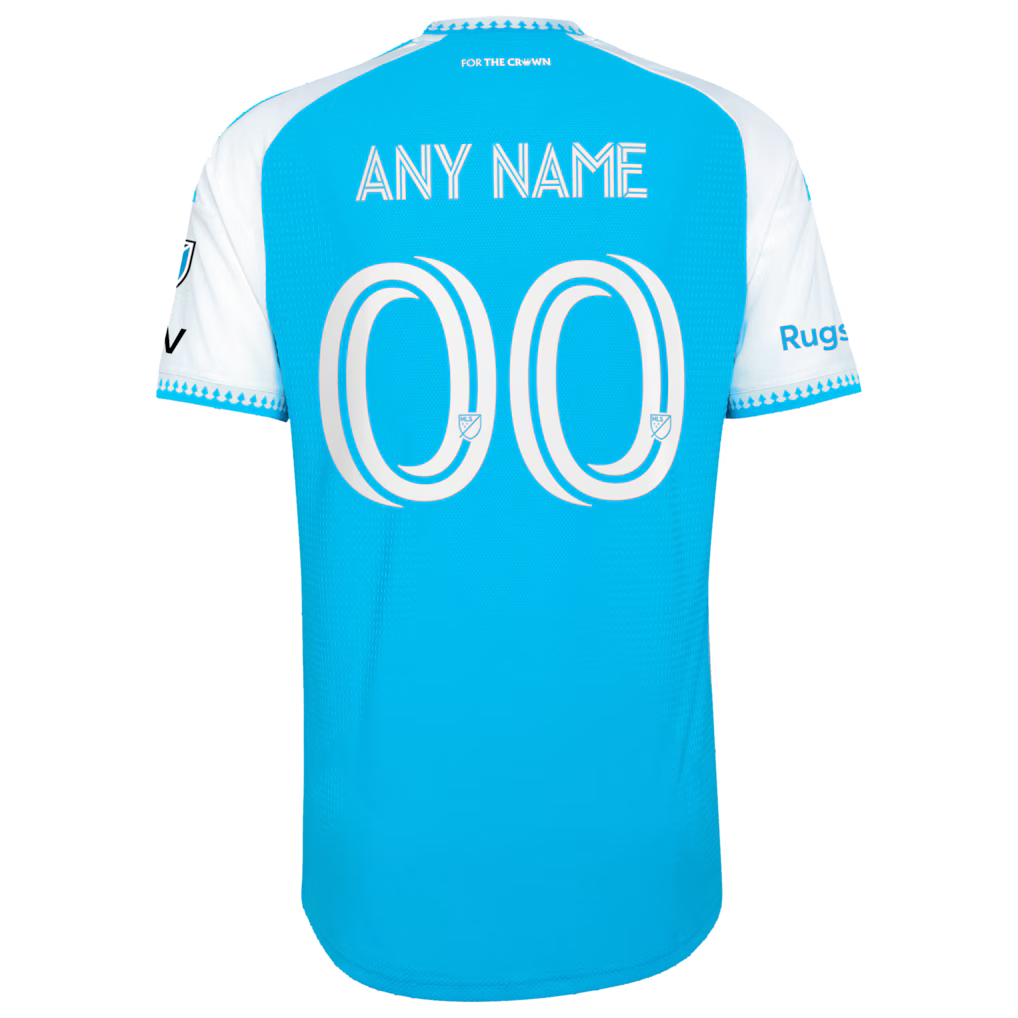Men's Charlotte FC Blue 2026 Carolina Kit: Crowns Up On-Field Authentic Patch Custom Jersey