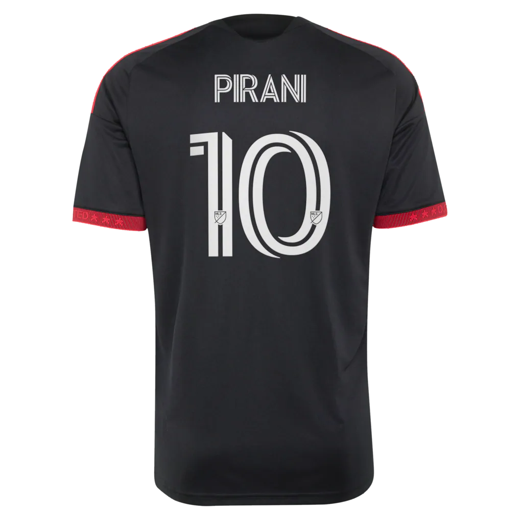 Men's D.C. United Gabriel Pirani Black 2026 Black-and-Red Kit Replica Jersey