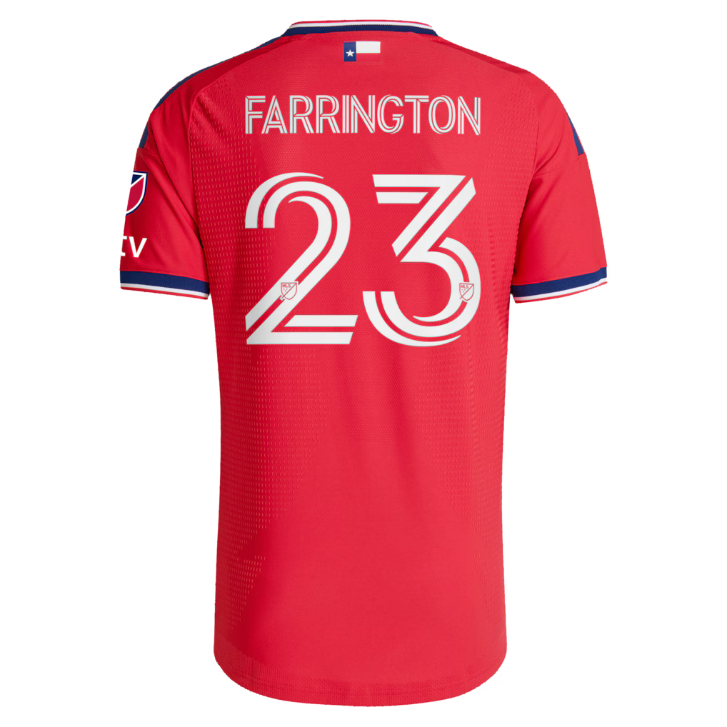 Men's FC Dallas Logan Farrington Red 2026 DNA Kit On-Field Authentic Patch Jersey