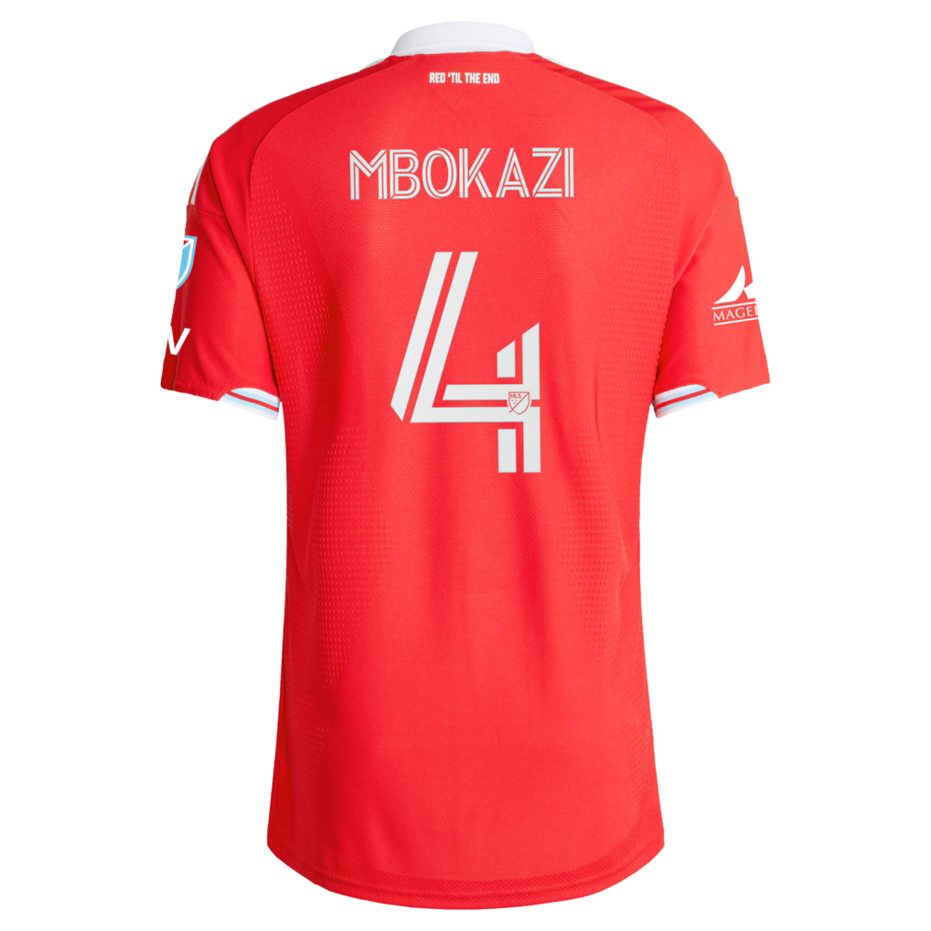 Men's Chicago Fire Mbekezeli Mbokazi Red 2026 Forever Red On-Field Authentic Patch Jersey