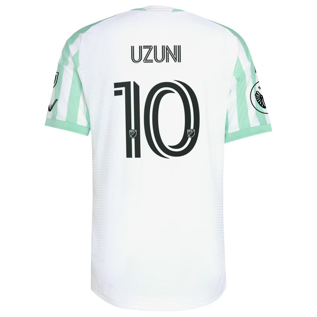 Men's Austin FC Myrto Uzuni White 2026 The Rooted Kit On-Field Authentic Patch Jersey