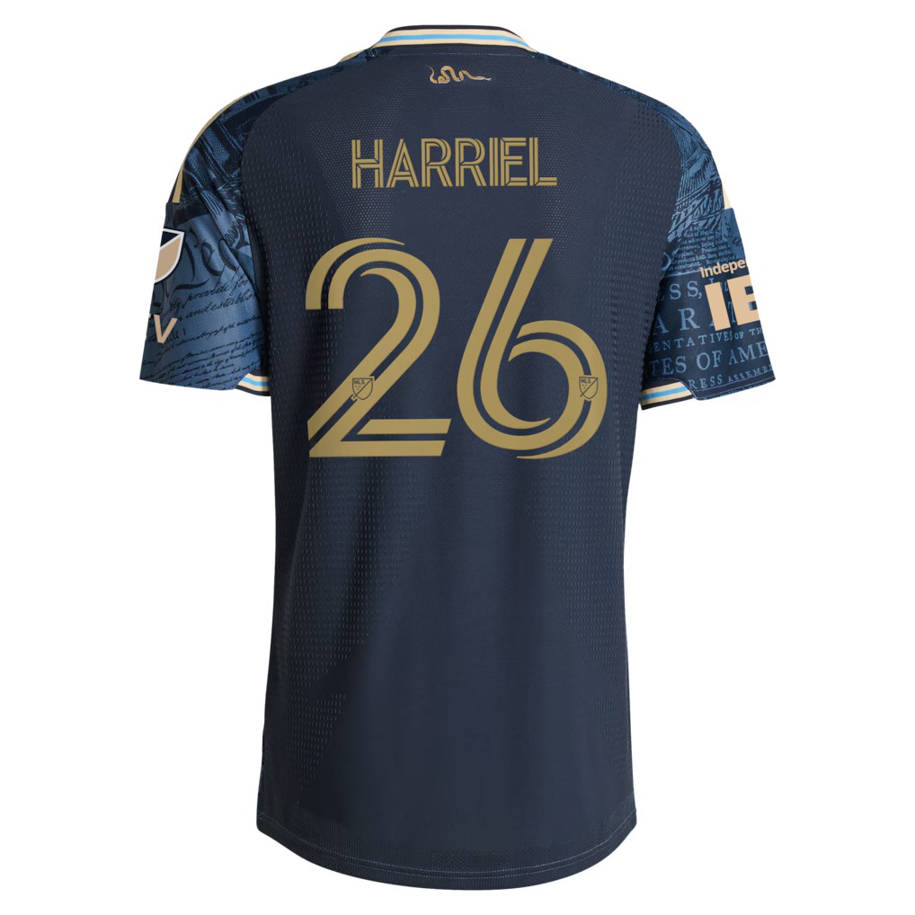 Men's Philadelphia Union Nathan Harriel Navy 2026 1776 Kit On-Field Authentic Patch Jersey