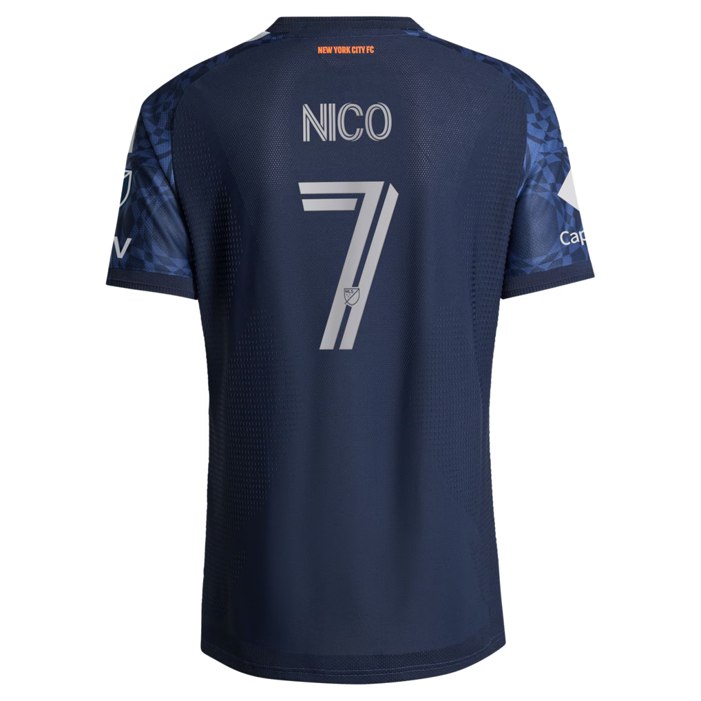 Men's New York City FC Nicolás Fernández Mercau Blue 2026 The All Nations Kit On-Field Authentic Patch Jersey