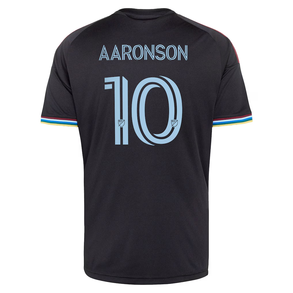 Men's Colorado Rapids Paxten Aaronson Black 2026 Colorful Colorado Replica Jersey