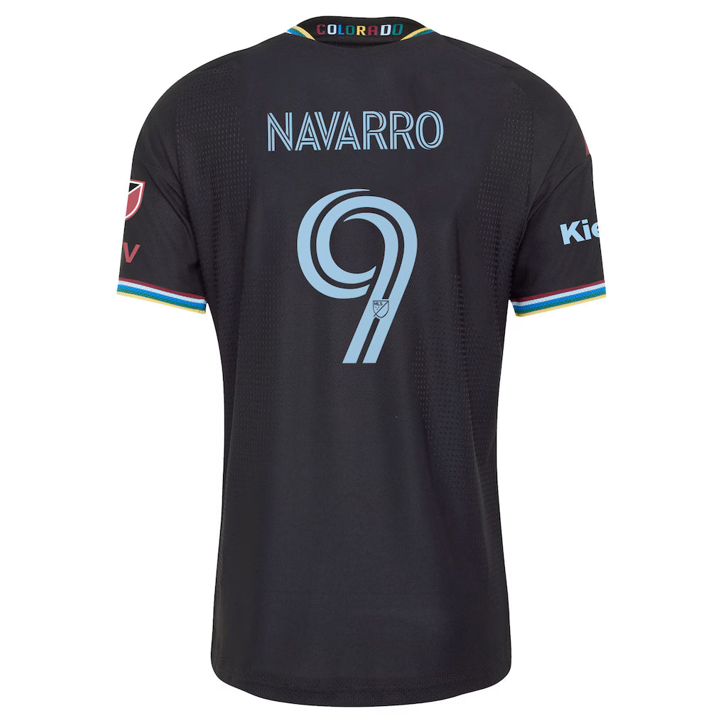 Men's Colorado Rapids Rafael Navarro Black 2026 Colorful Colorado On-Field Authentic Patch Jersey