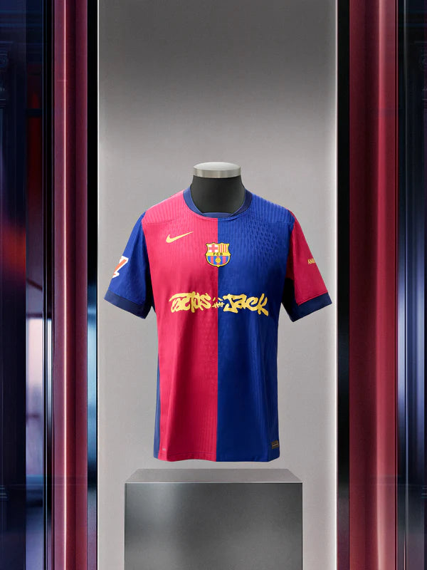 Men's Limited Edition Cactus Jack BARCELONA X TRAVIS SCOTT 24/25 Soccer Player Version Jersey