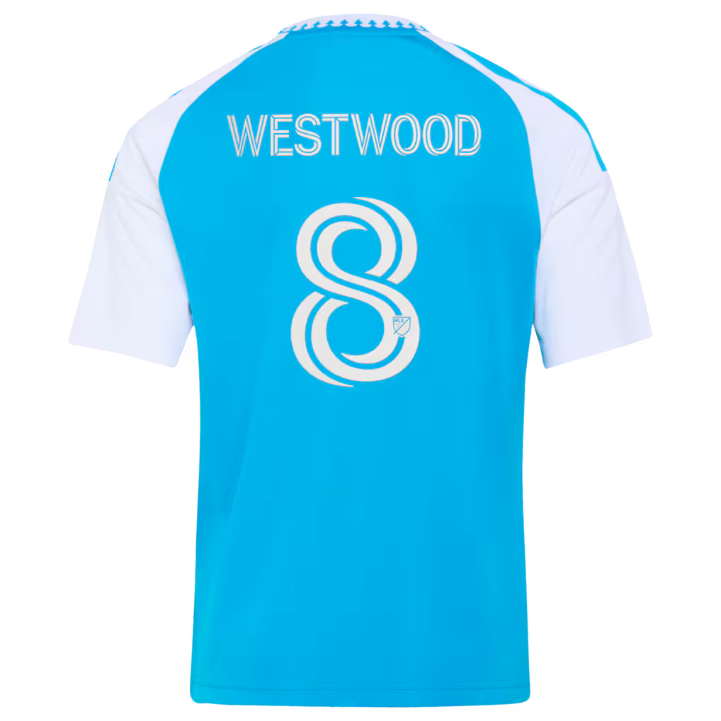Kids Charlotte FC Ashley Westwood Blue 2026 Carolina Kit: Crowns Up Replica Jersey