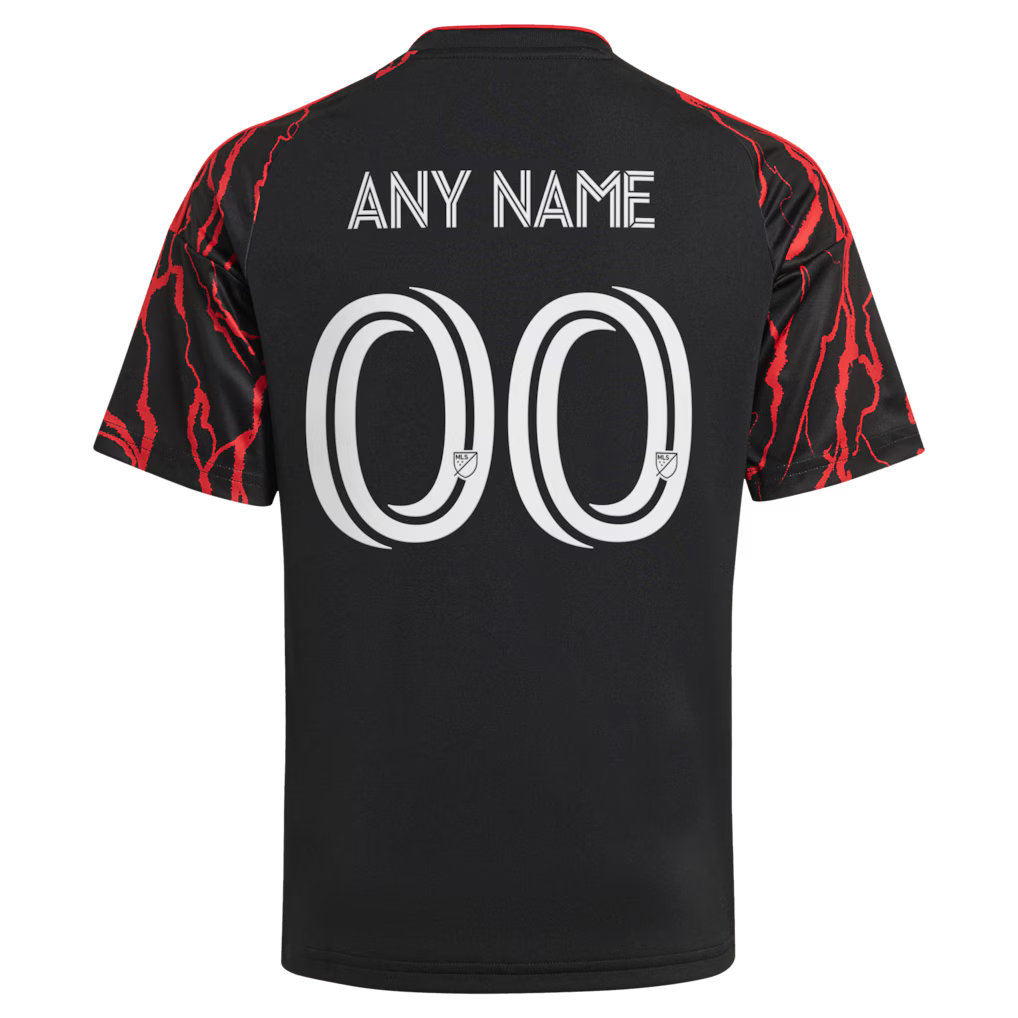 Kids New York Red Bulls Black 2026 The Rooted Kit Replica Custom Jersey