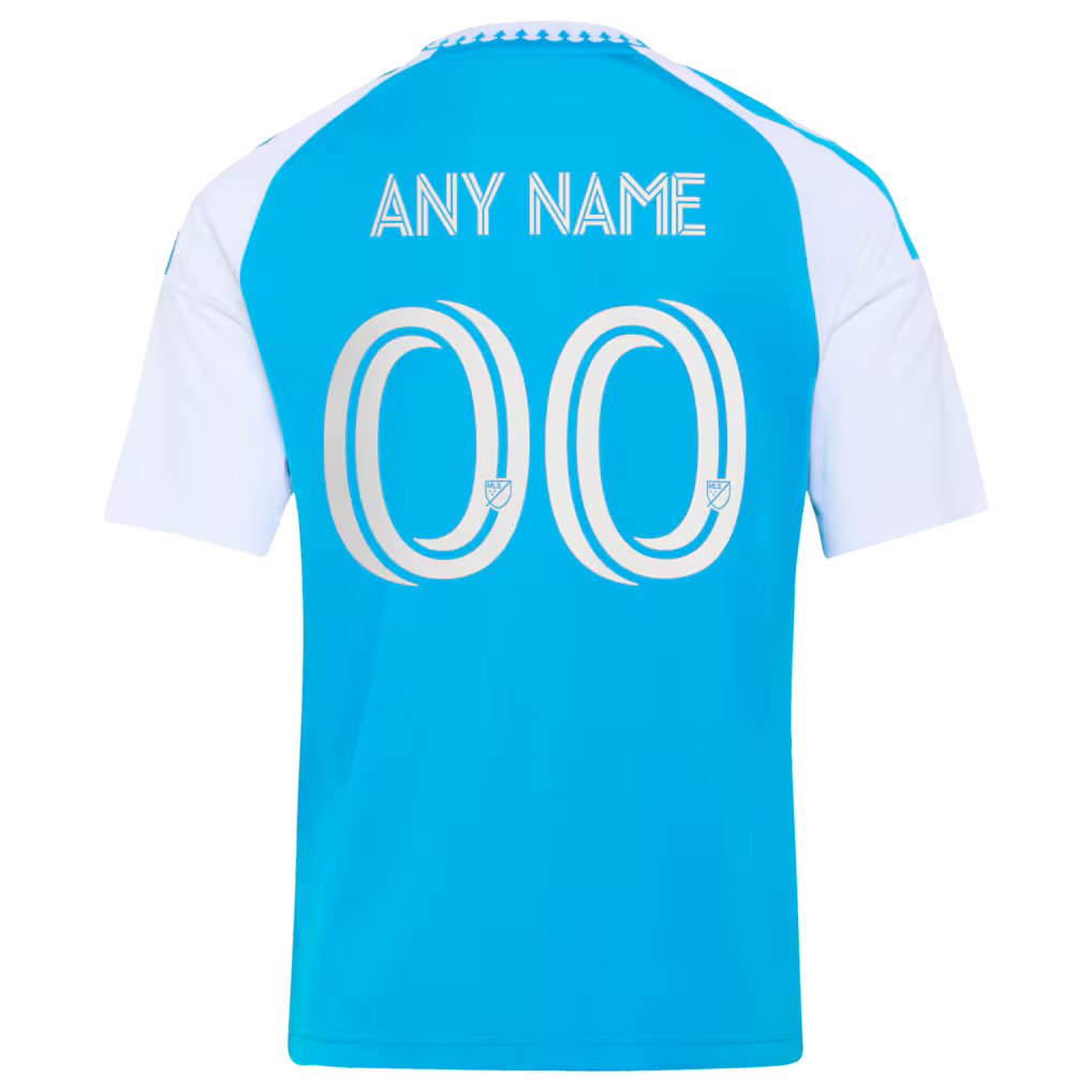 Kids Charlotte FC Blue 2026 Carolina Kit: Crowns Up Replica Custom Jersey