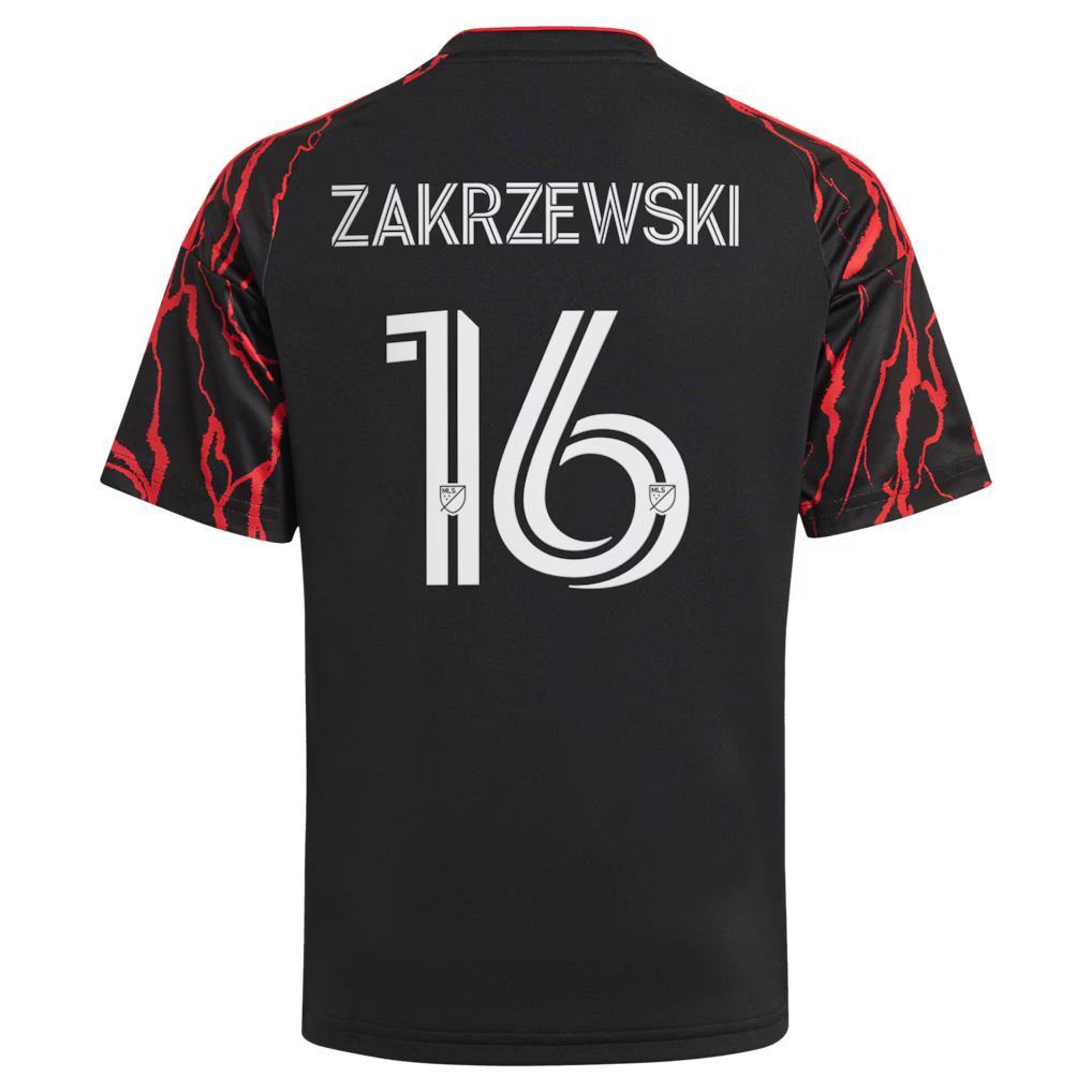 Kids New York Red Bulls Zakrzewski Black 2026 The Rooted Kit Replica Jersey