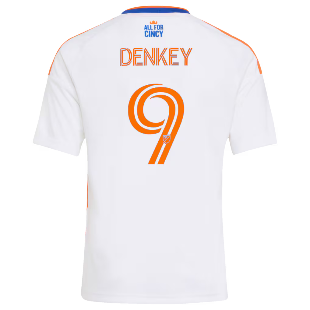 Kids FC Cincinnati Kévin Denkey White 2026 The Seven Hills Kit Replica Jersey