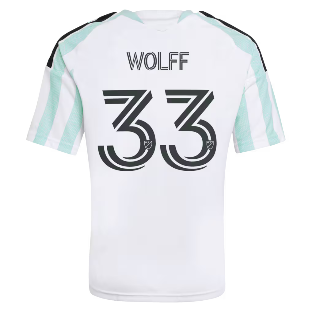 Kids Austin FC Owen Wolff White 2026 The Rooted Kit Replica Jersey