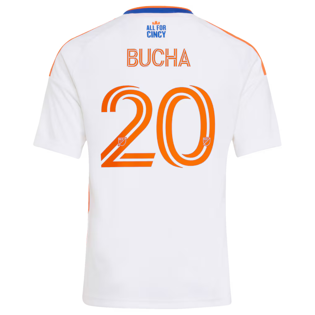 Kids FC Cincinnati Pavel Bucha White 2026 The Seven Hills Kit Replica Jersey