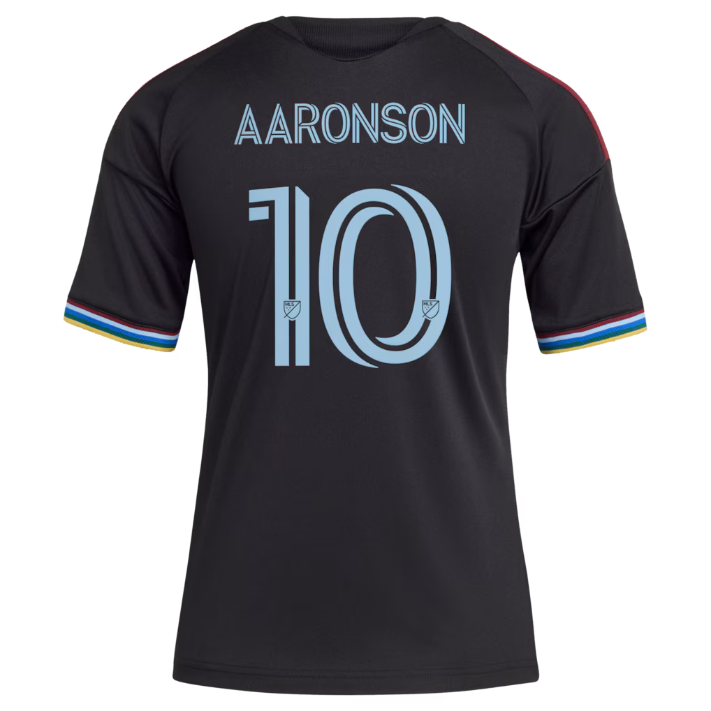 Kids Colorado Rapids Paxten Aaronson Black 2026 Colorful Colorado Replica Jersey