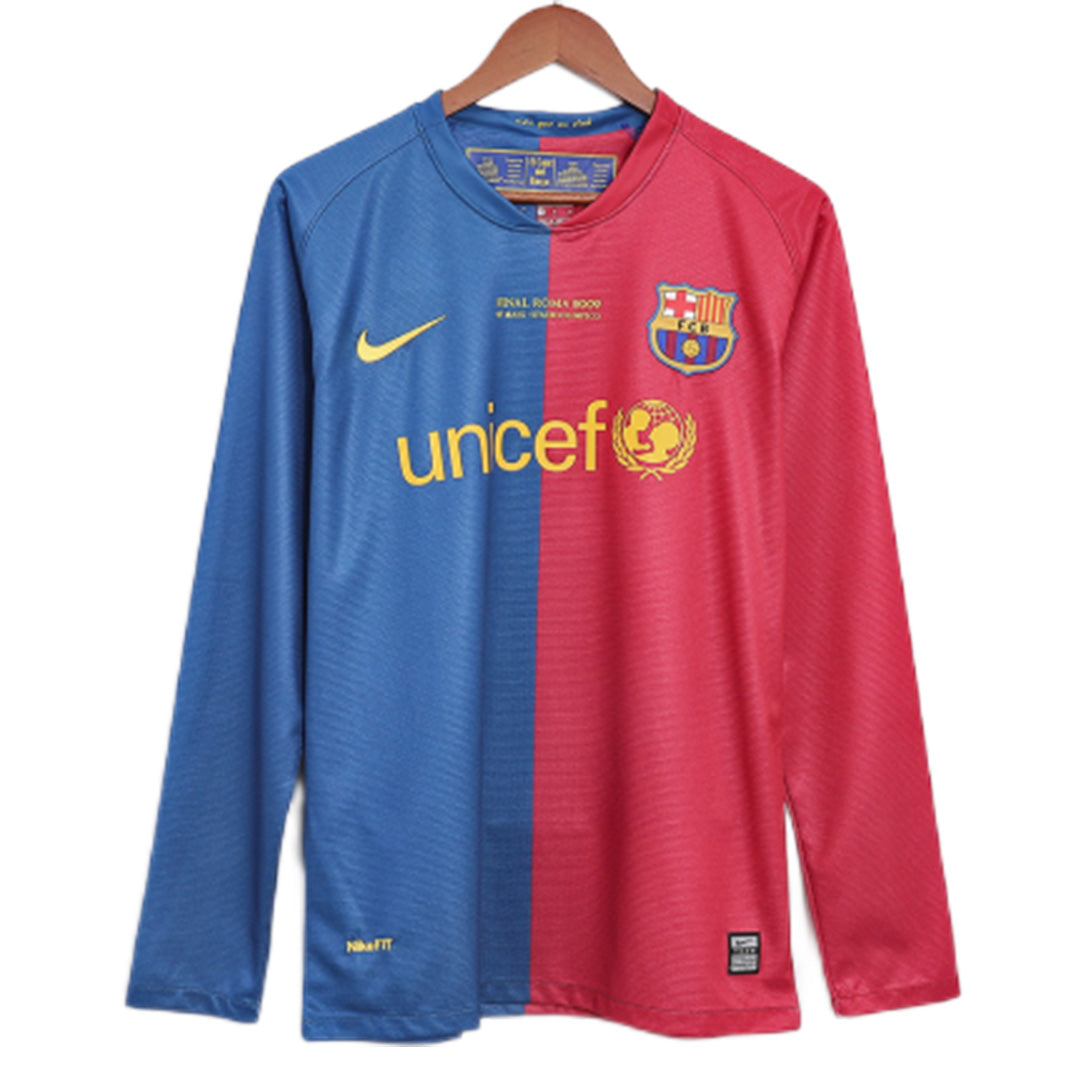 Barcelona UCL Final Retro Home Long Sleeve Jersey 2008/09