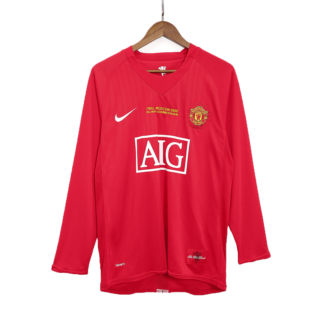 Retro Manchester United UCL Final Home Long Sleeve Jersey 2007/08