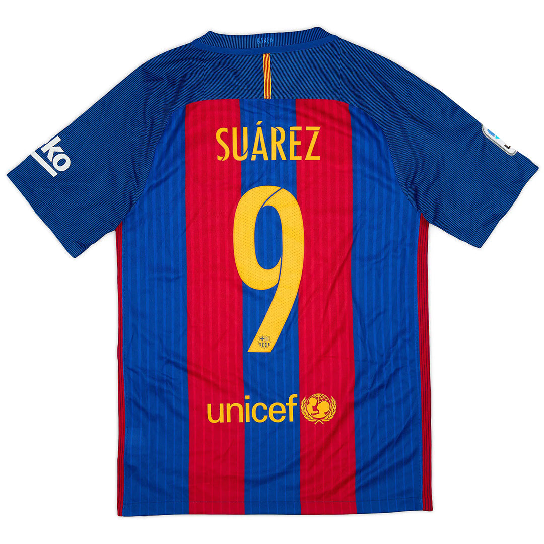 SUÁREZ #9 Barcelona Home Retro Jersey 2016/17