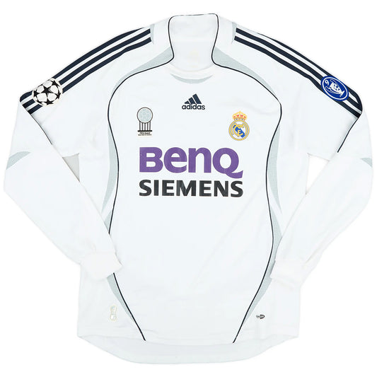 Real Madrid Retro Jersey Long Sleeve Home 2006/07