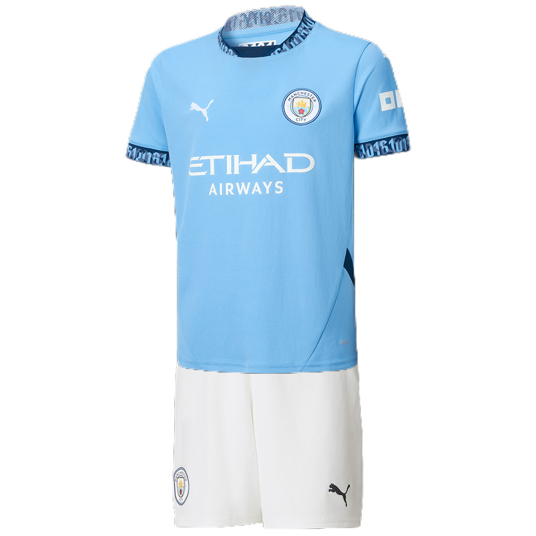 Kids Manchester City Home Kit (Jersey+Shorts) 2024/25