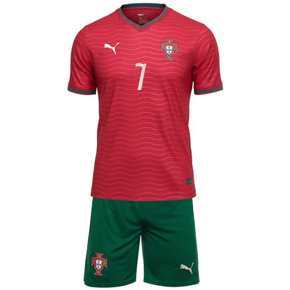 RONALDO #7 Kids Portugal Home Jersey Kit World Cup 2026