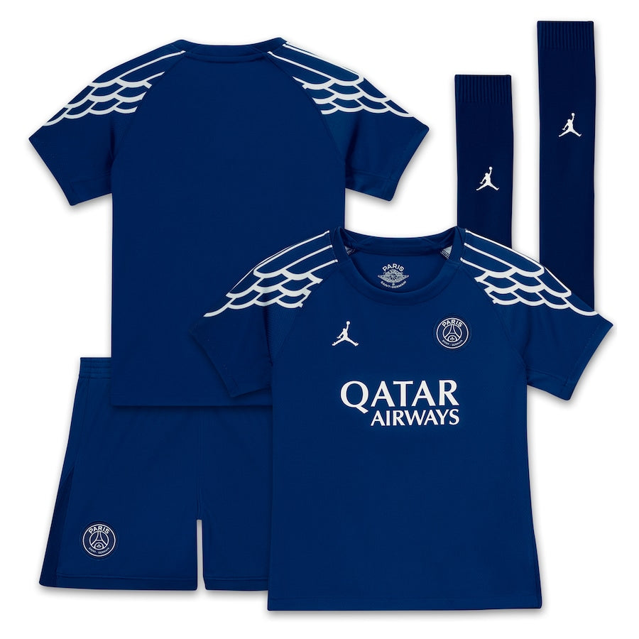 Kids PSG Jordan Fourth Kit (Jersey+Shorts) 2024/25