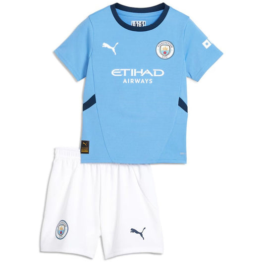 Kids Manchester City Home Kit (Jersey+Shorts) 2024/25