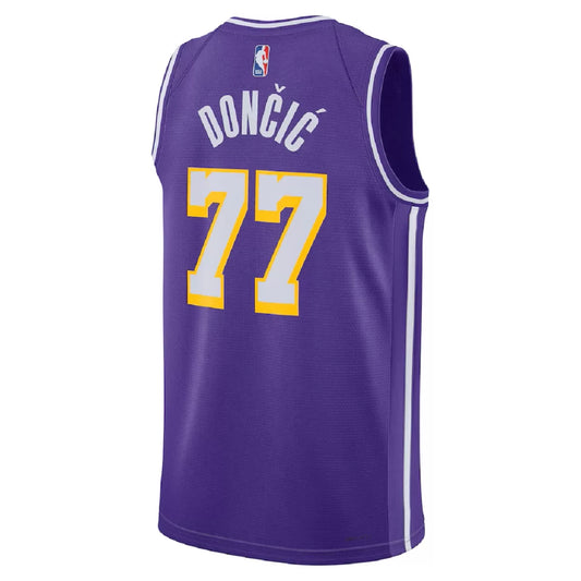 Men's Los Angeles Lakers Luka Dončić Purple Swingman Jersey - Statement Edition