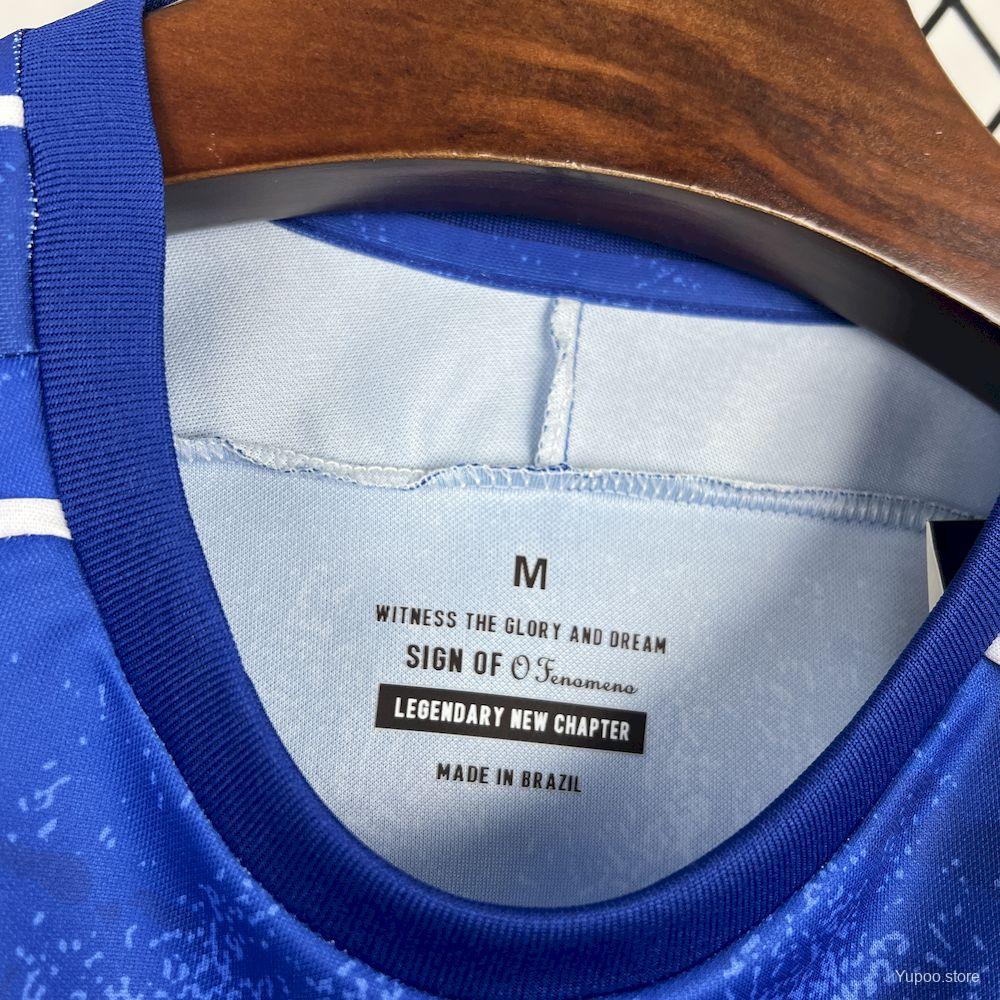 2025 Men's Brazil Ronaldo 'O Fenomeno' #9 Comma Football Blue Jersey