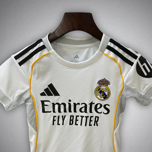 25/26 Kids Real Madrid Home Kits Soccer Jersey