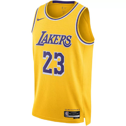 Men's Los Angeles Lakers LeBron James Gold Swingman Jersey - Icon Edition