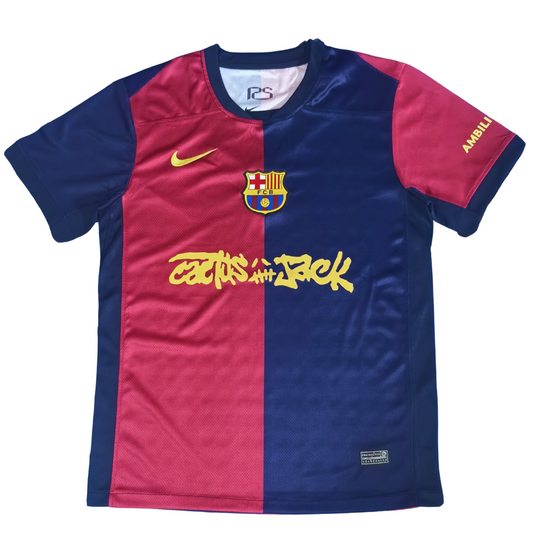 Men's Limited Edition Cactus Jack FC BARCELONA X TRAVIS SCOTT 24/25 Fan Version Soccer Jersey