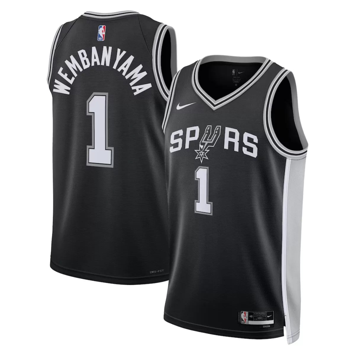Men's San Antonio Spurs Victor Wembanyama Nike Black Swingman Jersey - Icon Edition
