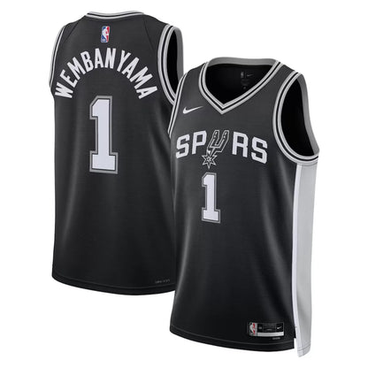 Men's San Antonio Spurs Victor Wembanyama Nike Black Swingman Jersey - Icon Edition