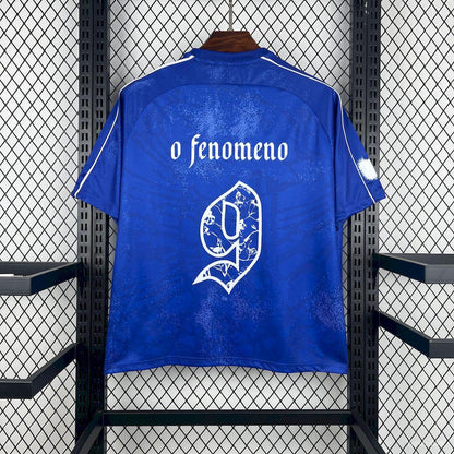 2025 Men's Brazil Ronaldo 'O Fenomeno' #9 Comma Football Blue Jersey