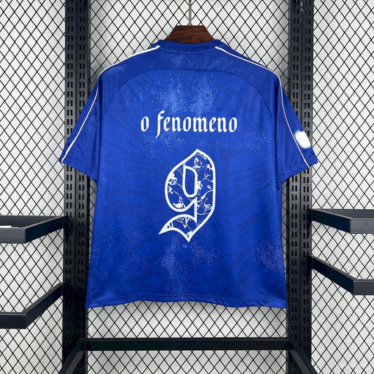 2025 Men's Brazil Ronaldo 'O Fenomeno' #9 Comma Football Blue Jersey